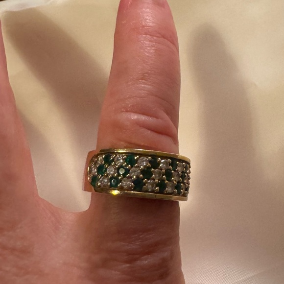 Emerald And Diamond Ring Size 6 1/2 - Picture 8 of 10